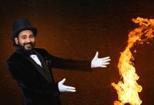 Magician Vasanth performs magic with fire