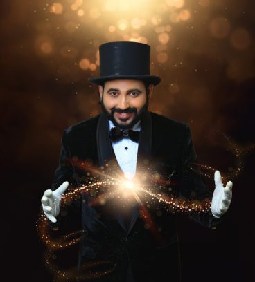 Magician vasanth performing magic with bare hands